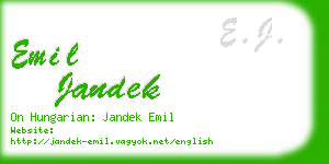 emil jandek business card